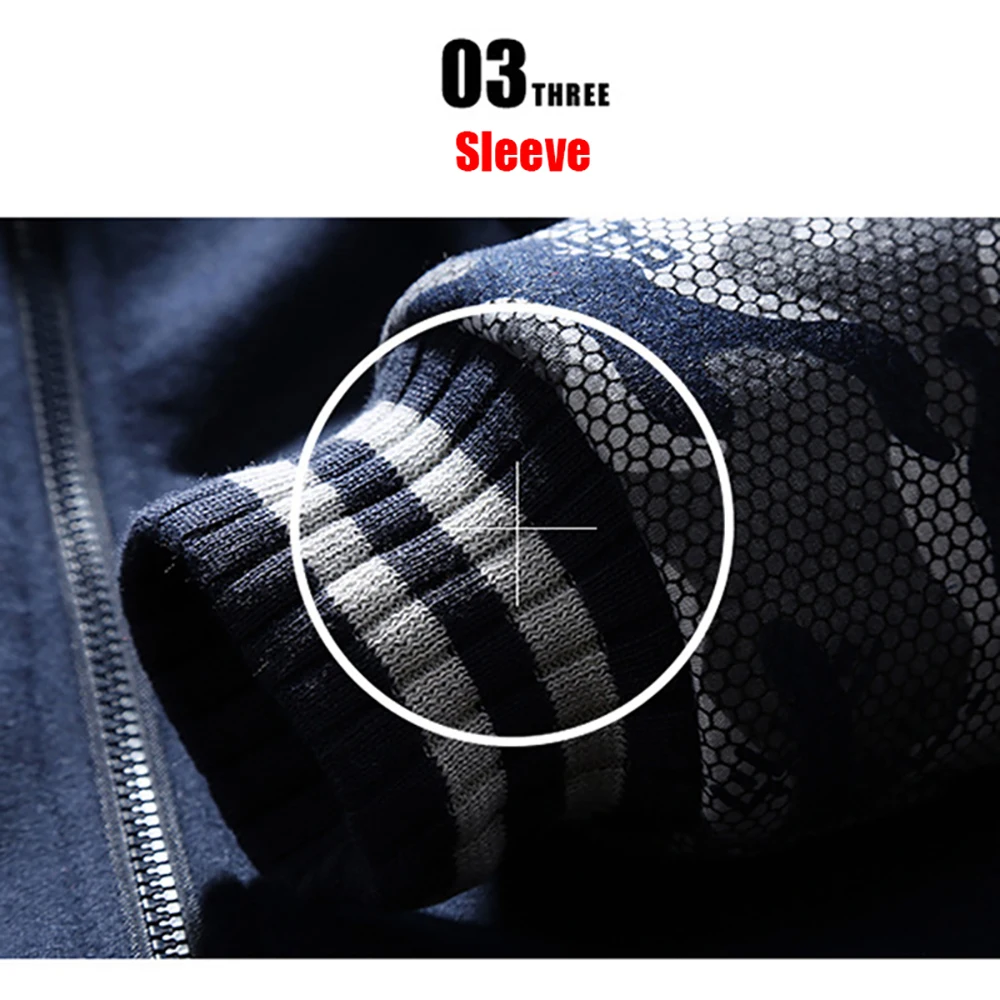 Herren Fleecejacke Camouflage verdicken Jacken Kapuzenmantel Winter Langarm Daunenmäntel Casual Streetwear Herren Hoodies – Detail 15