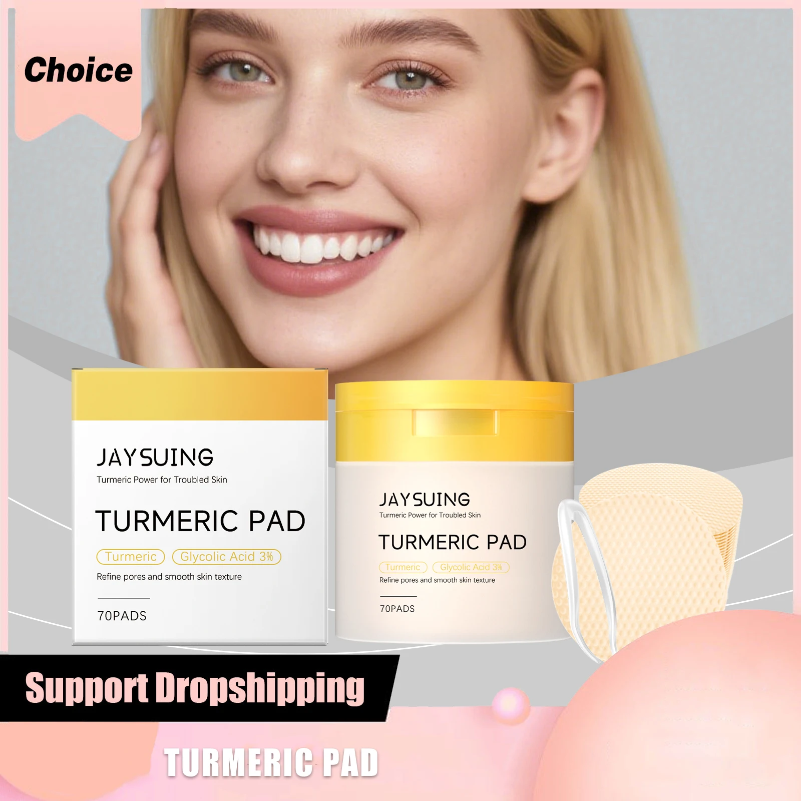 

Turmeric Pore Cleaning Cotton Pad Prevent Pore Blockage Improve Skin Texture Relieve Uneven Skin Tone Soften Keratin Cotton Pads