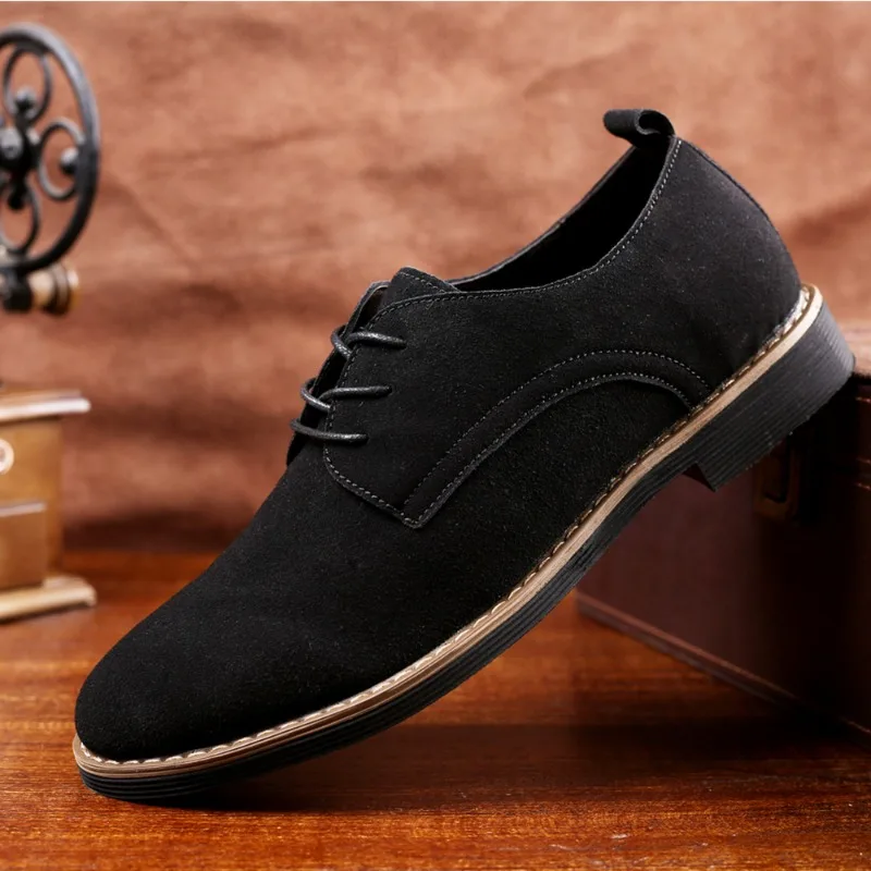 Mens Dress Shoes Legitimate Leather Shoe PU Suede Casual Men Designer Social Male Black Business Luxury Man Men\'s Wedding Summer