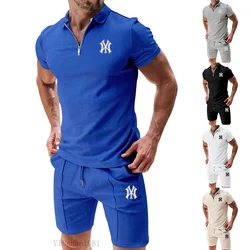 ropa barata Men's Wear Summer casual fashion sportwear set Quick drying short sleeve T-shirt + jogging shorts 2 piece set