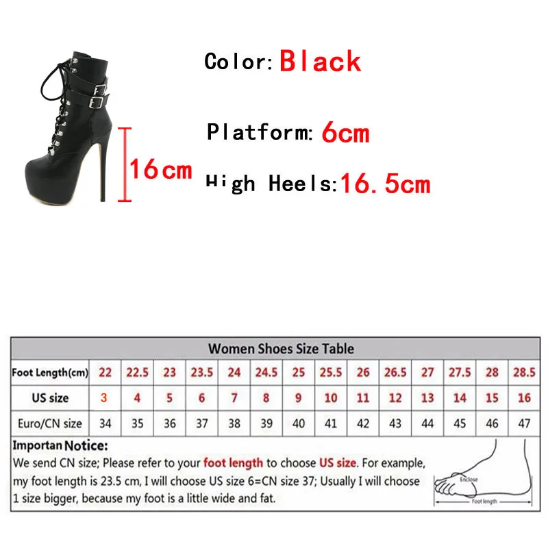 Liyke Autumn Winter Platform Boots For Women Sexy Round Toe Buckle Strap Pole Dance High Heels Pumps Fashion Lace-Up Runway Shoe