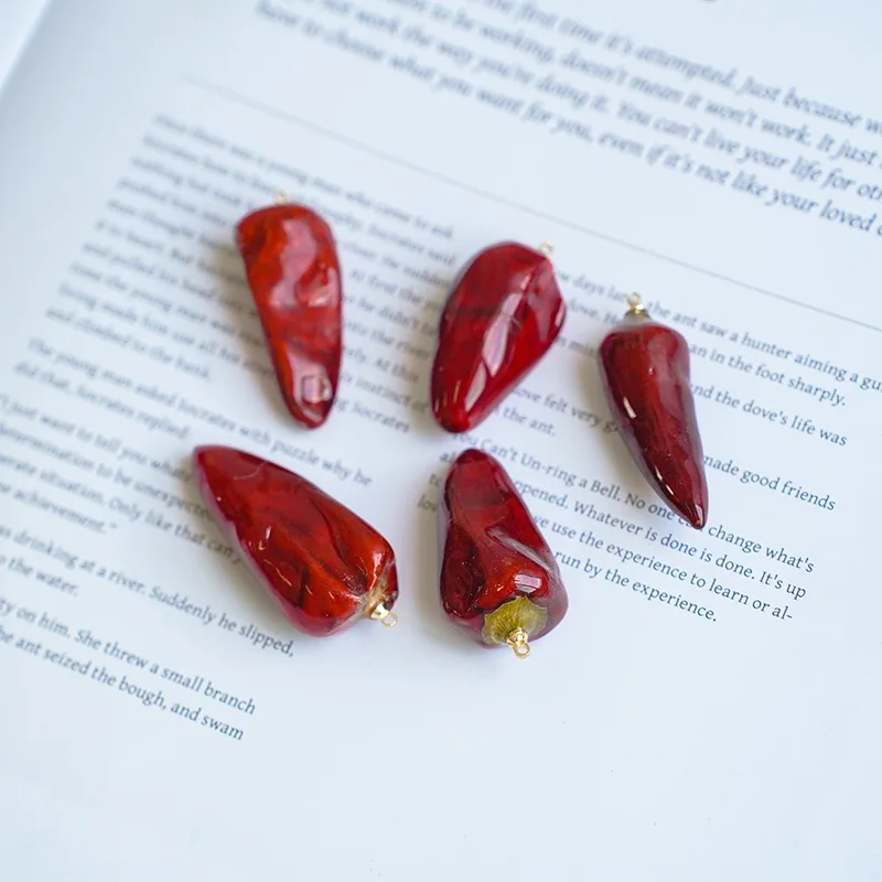 Dropped Chili Pepper Real Flower Eternal Life Flower Diy Super Fairy Forest Series Jewelry Accessories