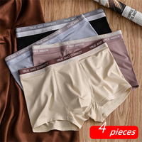 4 pcs Men's Underpants Boxer Shorts Male Underwear Panties Man Breathable Comfort Boxershorts Sexy Underwear For Men