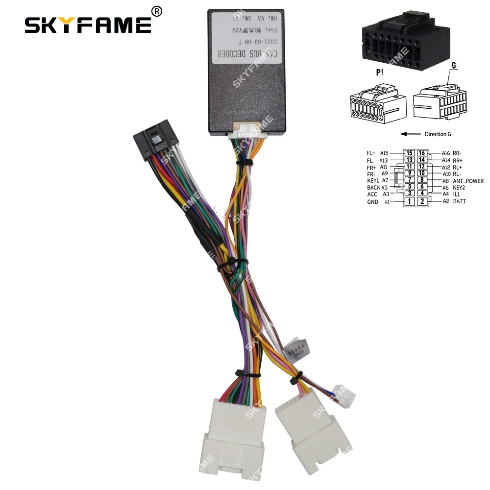 SKYFAME 16Pin سيارة الأسلاك تسخير محول Canbus صندوق فك أندرويد كابل الطاقة لميتسوبيشي باجيرو V97 V73 V60 V29 أوتلاندر