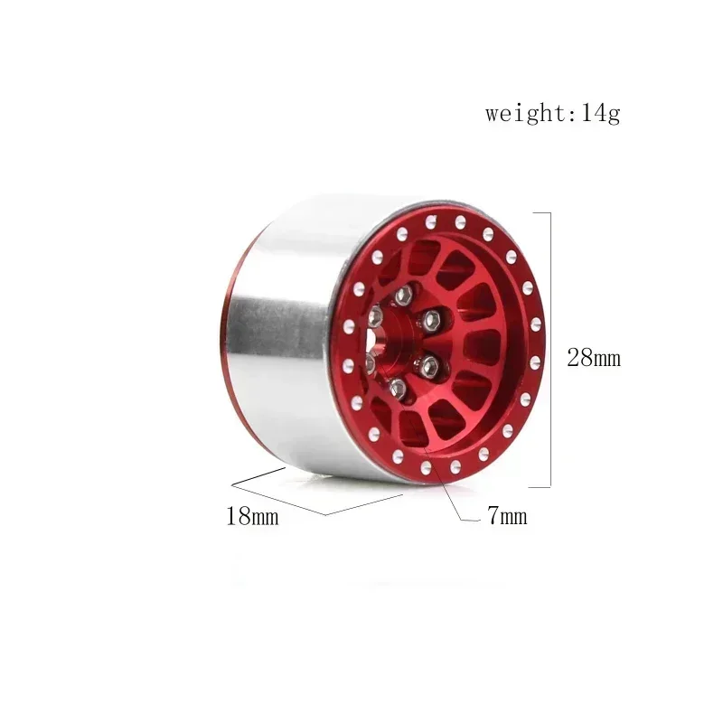 

4Pcs 1.0 Inch Metal Beadlock Wheel Hub Wheel Rim For 1/18 1/24 RC Crawler Car TRX4M Axial SCX24 AX24 Upgrade Parts