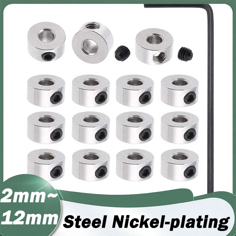 5/10/20/50Pcs Steel Nickel-plating Metal Shaft Clamping Sleeve for RC Plane Landing Gear Stopper Set Wheel Collar 2/3/4/5/6~12mm