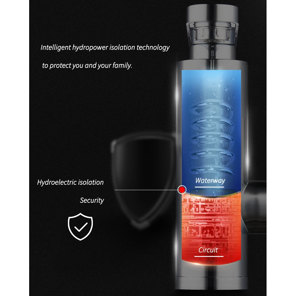 220V 무탱크 전기 히터 주방 수도꼭지 360도 회전 냉온수 수도꼭지 LED 디스플레이 포함 세면대 욕실용