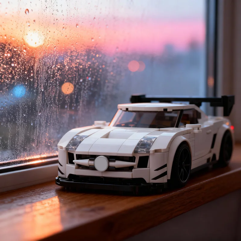

328pcs MOC City Champions Mercedesesed Benz SLS Model Building Blocks Architecture Toy Idea Christmas Gift Education Brick Kids