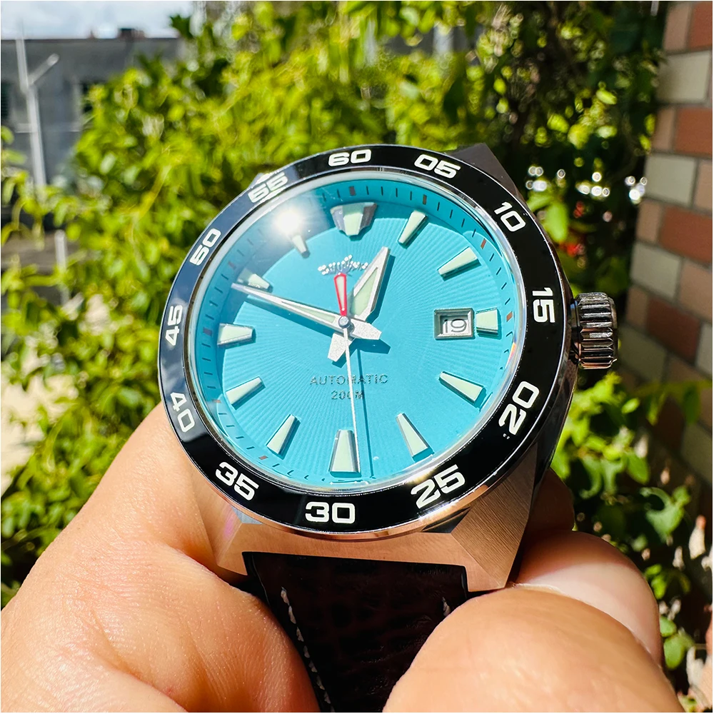 Heimdallr Monster Diver men Watch Frost Blue Dial Sapphire Crystal NH35 Automatic Mechanical 200m Waterproof Full Luminous Watch