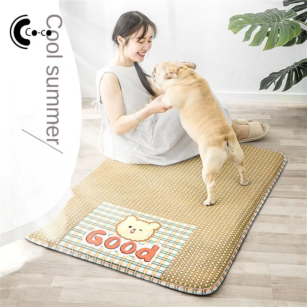 Pet Cooling Mat Bamboo Fiber Comfortable Anti-skid Wear-resistan Pet Supplies Pet Mat Summer Cooling Breathable Moisture-proof