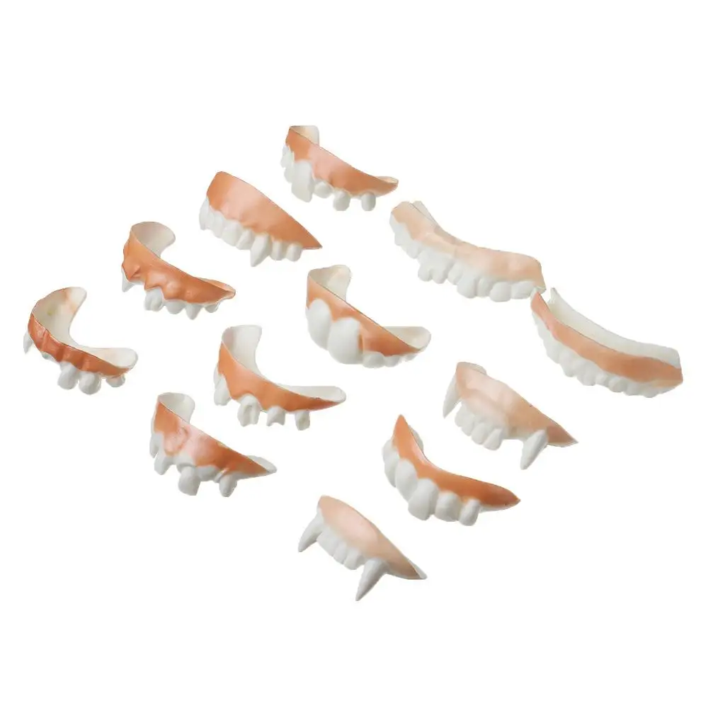 12 pezzi decorazione di Halloween scherzo divertente dente C denti marciti borse da festa vestito operato scherzo creativo giocattoli horror gadget divertenti