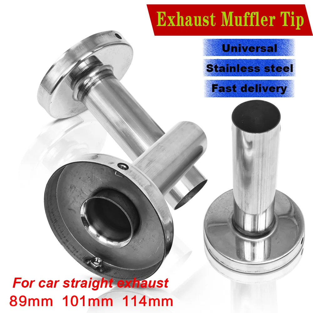 

Car Exhaust Muffler Tip 3.5in/4in/4.5in Universal Stainless Steel Removable Noise reduction Muffler Car Modification Accessories