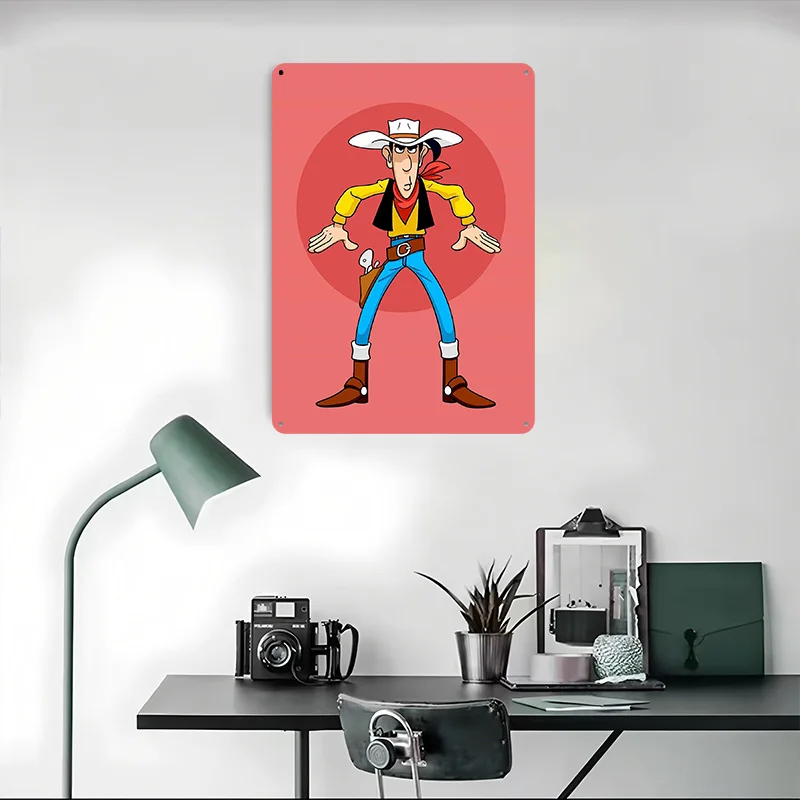 لاكي لوك جاهز كاريكاتير طباعة ملصق معدني ديكور المرآب غرفة المعيشة علامات القصدير المعدنية القابلة للتخصيص لتزيين جدران الفن