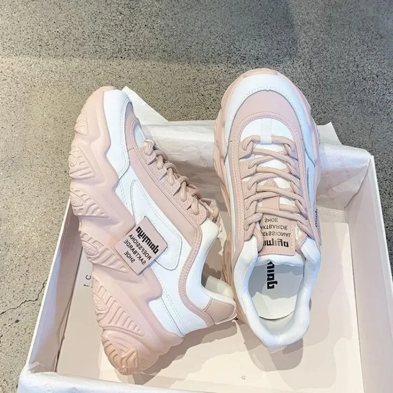 2024Women Shoes Fashion Trend Casual Sneakers Women Comfortable Soft Bottom Lace Up Female Platform Shoes Zapatos De Mujer