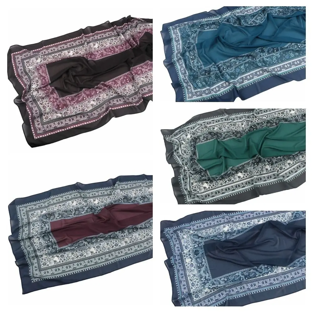 Lenço de estilo étnico de chiffon macio lenço de cabeça de impressão longa 70 * 170 cm turbante islâmico fino feminino