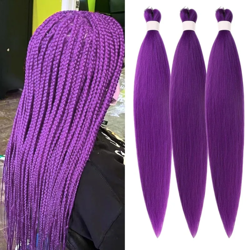 

24/26inch Purple Synthetic Braided Ponytail Rumi Costume Hairstyle with Clips Soft Natural Looking for Kids Girls Christmas