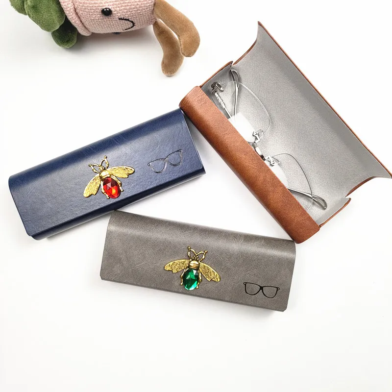 

PU Leather Hard Spectacles Box Glasses Case Men Women Vintage Cases Retro DIY Fashion Eyeglasses Cases Girl Gift B1