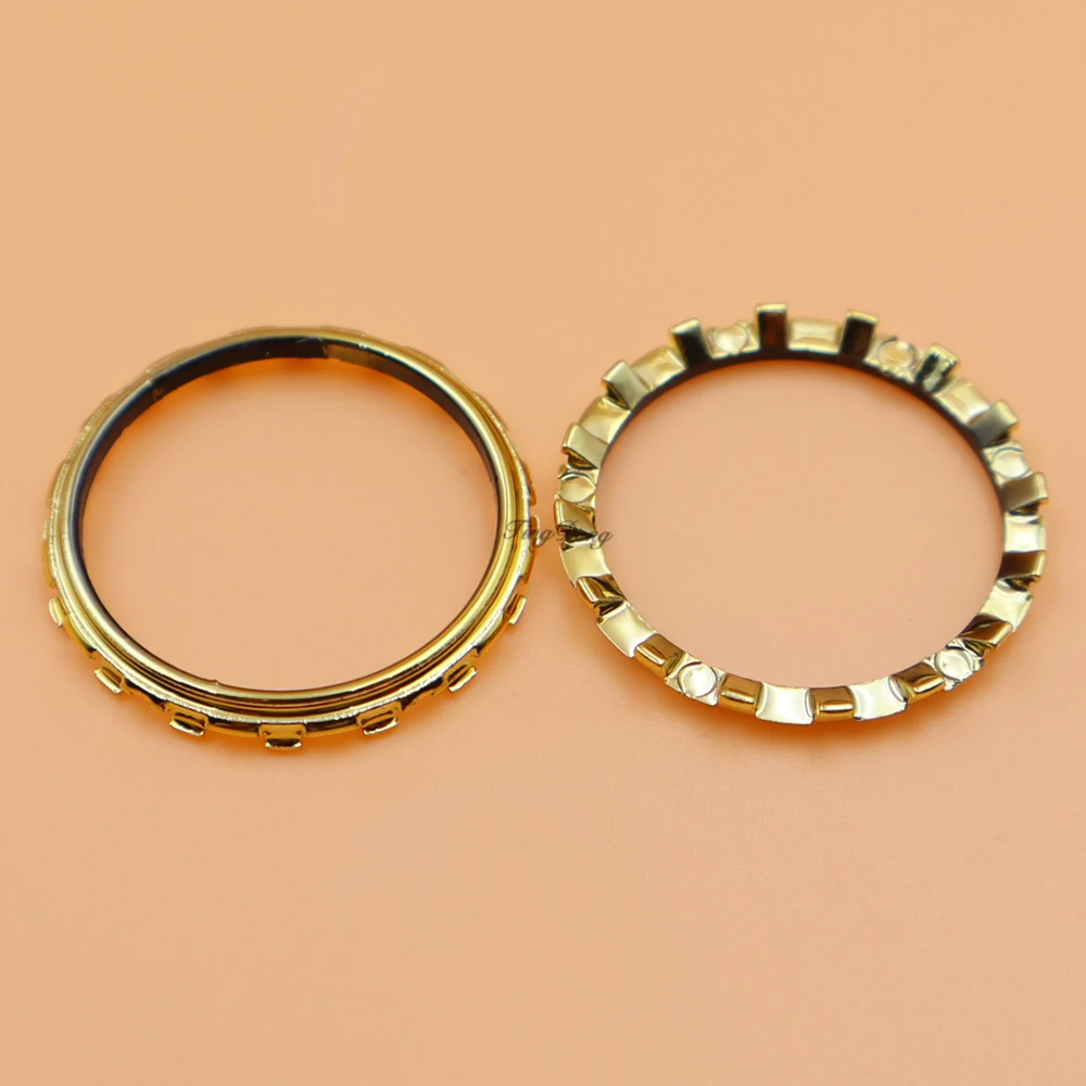 10 paia = 20 pezzi anelli di accento per joystick in plastica dorata placcata per accessori di ricambio per controller DualSense 5 PS5