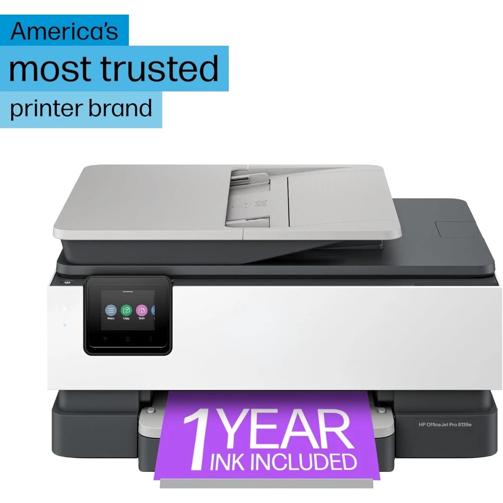 OfficeJet Pro 8139e All-in-One Impressora Colorida, Impressora para Casa, Impressão, Cópia, Digitalização, Predefinição, Tinta Instantânea, Tinta