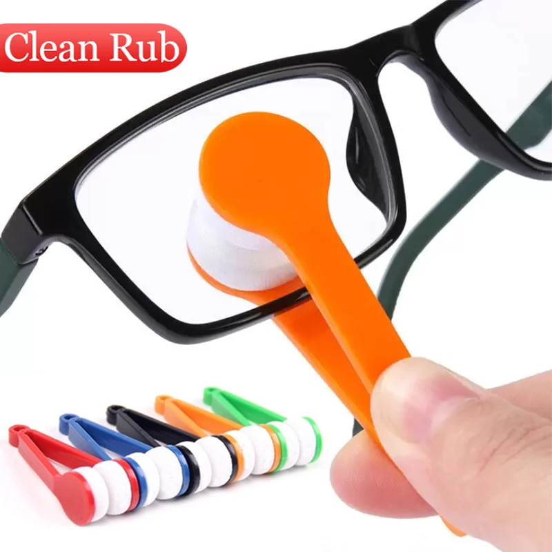 Mini Glasses Brush Microfiber Two-side Spectacles Cleaning Rub Cleaner Portable Eyeglass Brushes Clean Wipes Tools Accessories