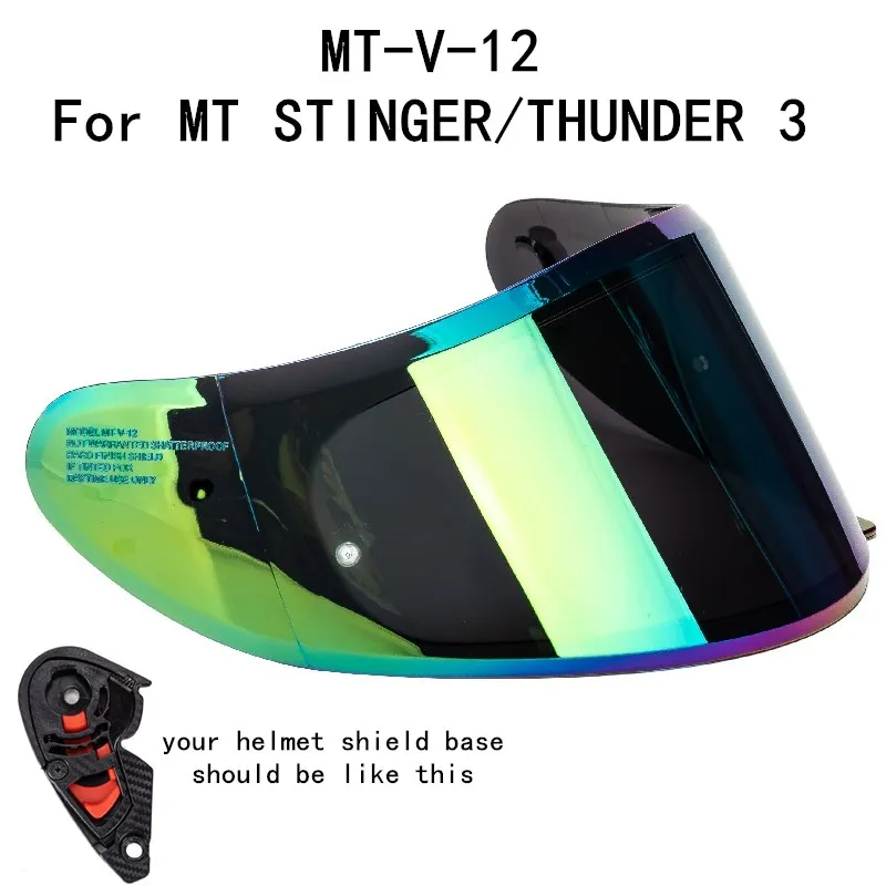 Substituição capacete escudo para mt capacete para stinger para trovão 3sv capacete de vidro original mt capacete escudo MT-V-12 12b