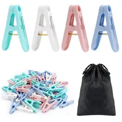 Épingles à linge en plastique, petite épingle à linge colorée de 2 pouces avec sac à linge