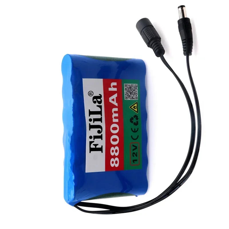 New Original 12V 6S1P 8800mah Battery Rechargeable Lithium-ion  Pack Capacity DC 12.6v 8.8Ah CCTV Cam Monitor + Charger