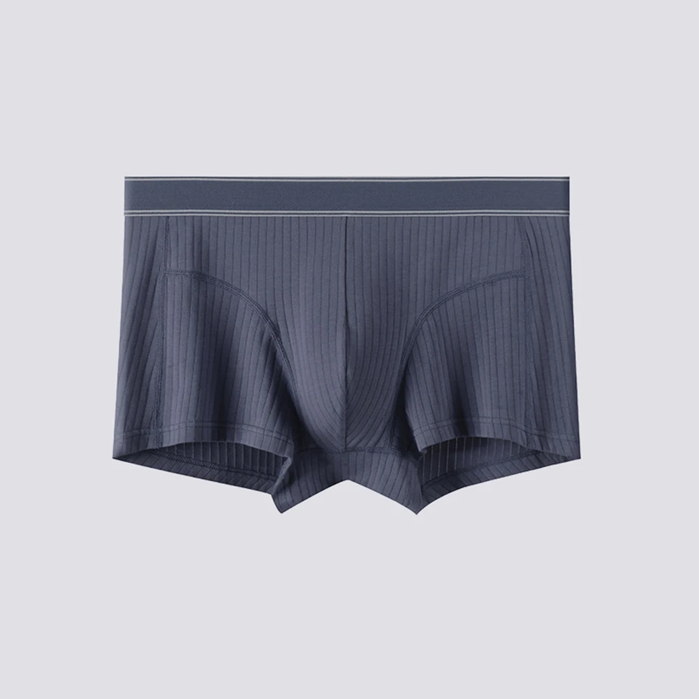 

Seamless Mens Underwear Vertical Striped Boxer Briefs Sexy Shorts U Convex Pouch Underpants Soft Elastic Trunks Flat Boxers