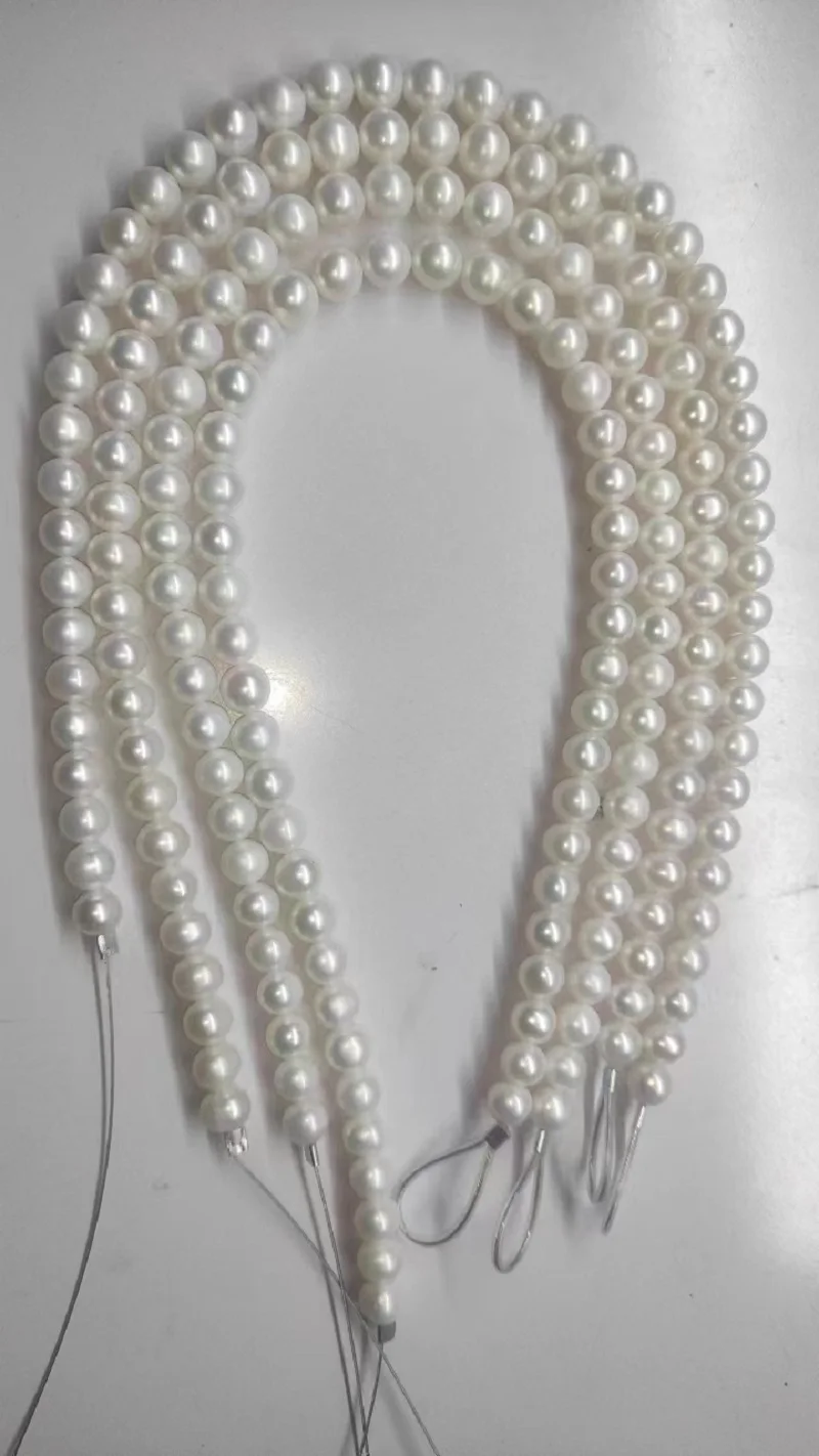 

Very high-end luxury physical phone photography AAAA+++ 9-10mm Round Akoya White Pearl Necklace 925s 18inch