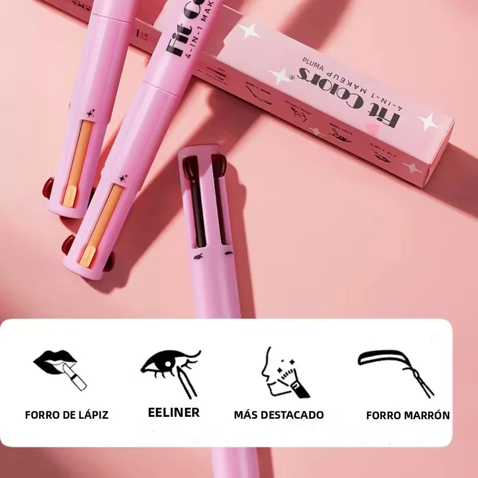 Four-in-One Multifunctional Makeup Pen Eyeliner Lip Liner Eyebrow Pencil Highlighter Eyeshadow Pen 4in1 Beauty Cosmetic
