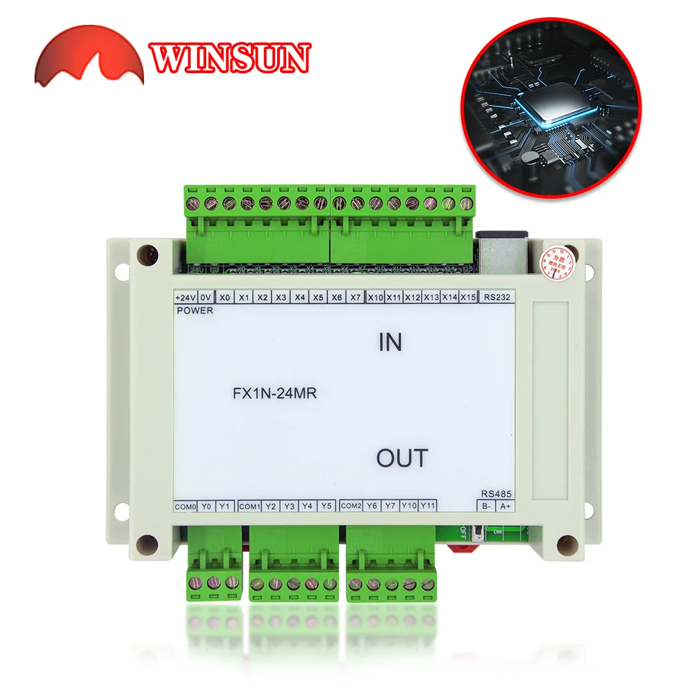 

DC24V FX1N-24MR 24MR плата реле мощности 14 в 10 out с установкой направляющей оболочки