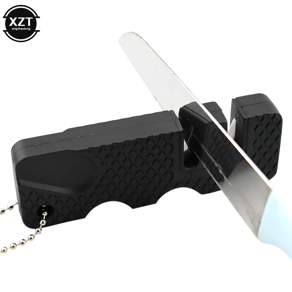 Portable Outdoor Sharpener Tungsten Steel Ceramic Sharpener Kitchen Gadget Two-stage Quick Sharpener Multifunctional Tools