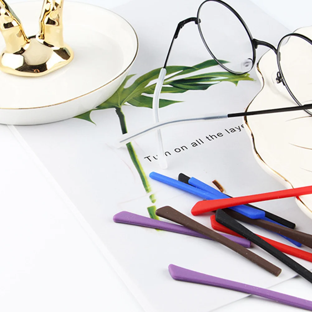 

Eyeglasses Leg Cover Silicone Anti-Slip Stretchable Sweat-Resistant For Sports Daily Use Black White Brown Blue Red 2