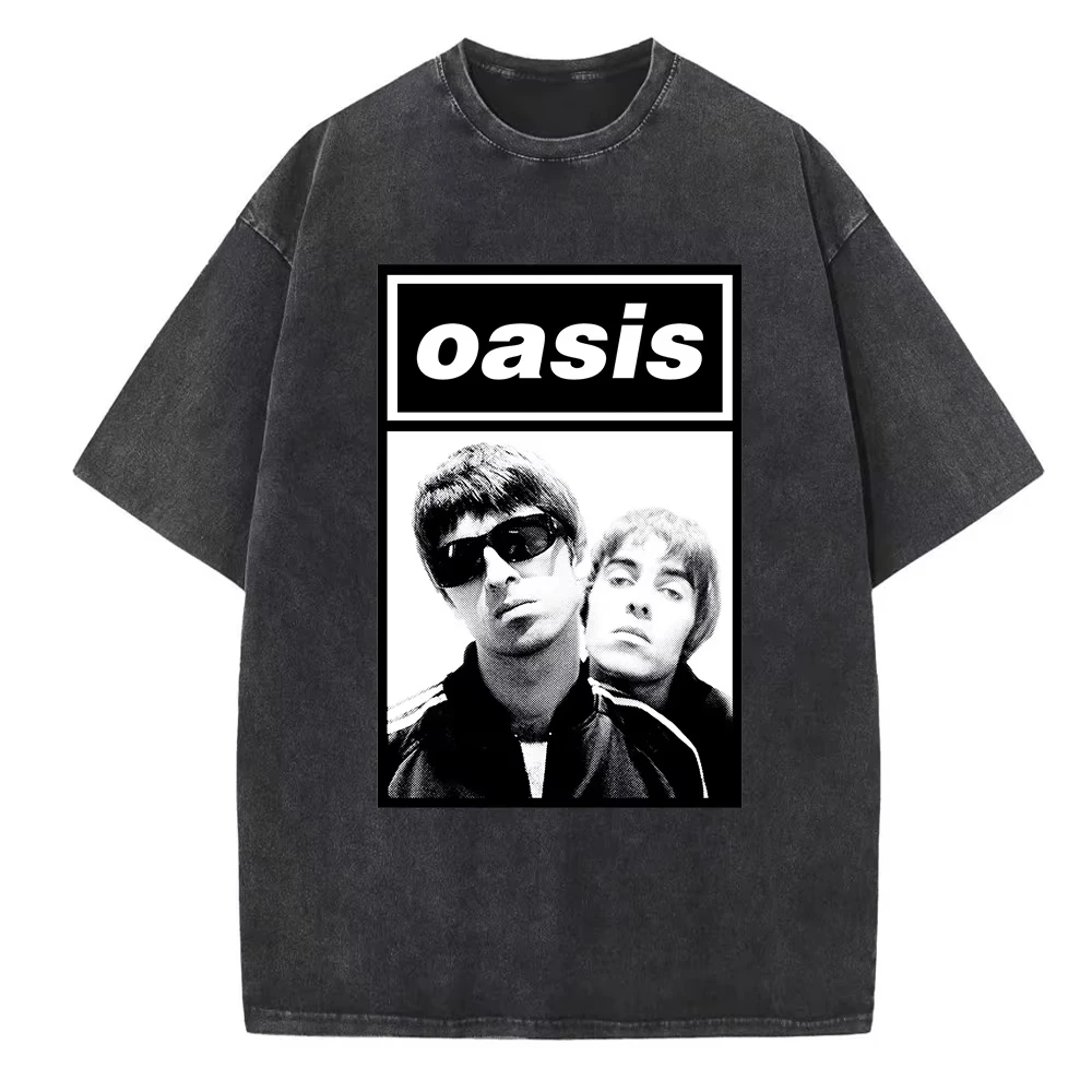 Custom 2026 New Hot Sale Fashion Summer Oasis Live 25 Tour Washed Men Women T-shirt Harajuku O Neck Shirt For Fans Gift Printed