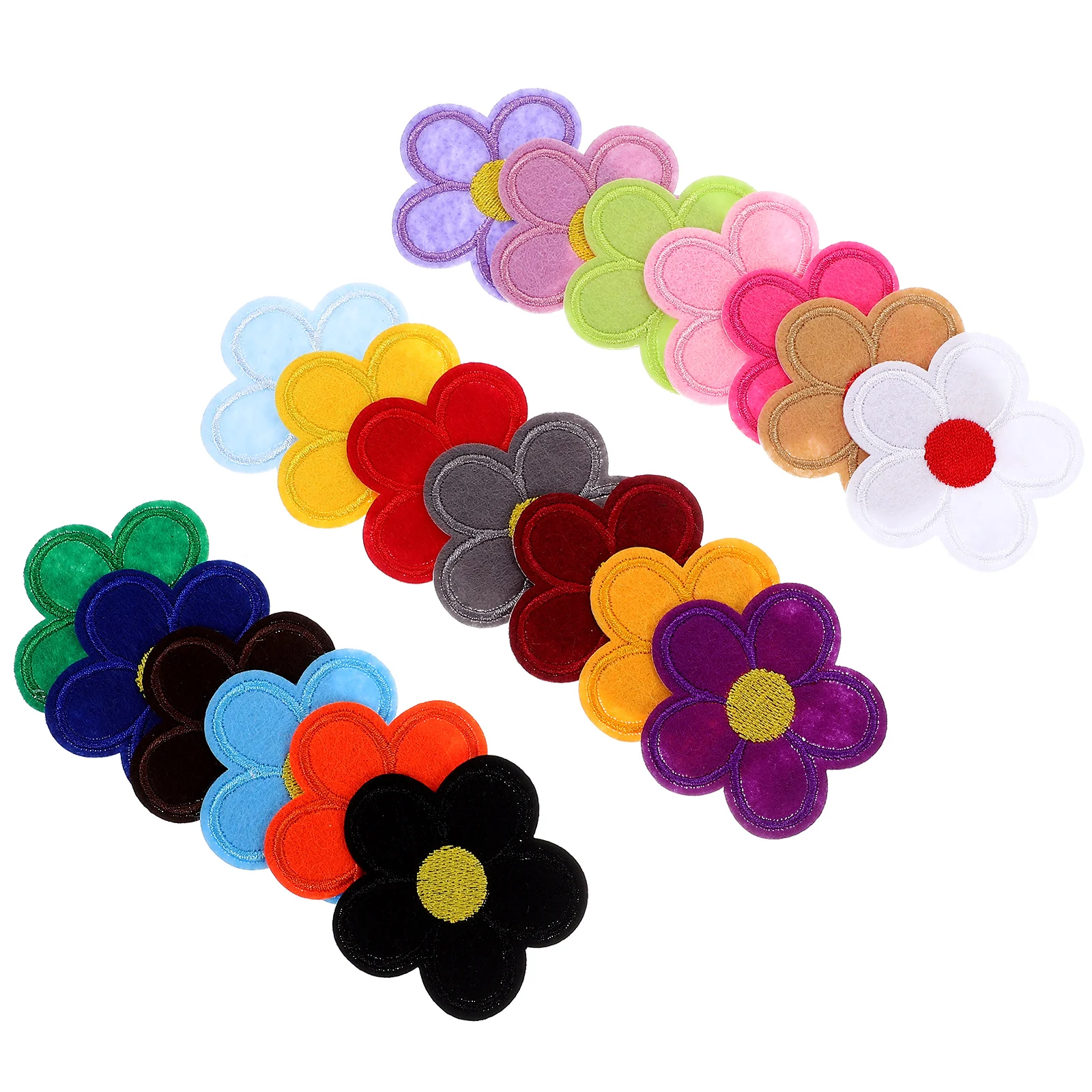 

40pcs Embroidered Cloth Patches Roses Decorative Crochet Flowers Appliques Iron On Sew Clothing Bags Hats AntiWear Durability
