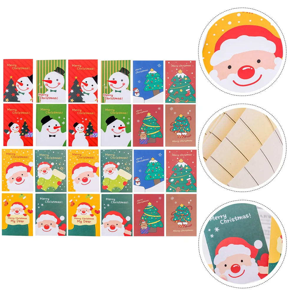24 Pcs The Notebook Christmas Pocket Xmas Appearance Notepad Cartoon Writing Student