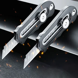 Stainless Steel Industrial Utility Knife Replaceable High Carbon Steel Blade Paper Cutter Office Art Student Supplies