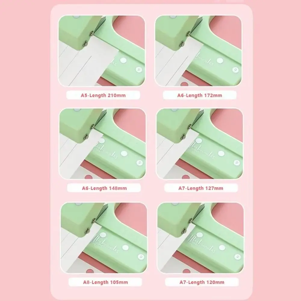 Multi-Function 3 Holes Hole Punching Machine DIY Mini Size Loose Leaf Punch Manual Portable Paper Binding Punch School Office