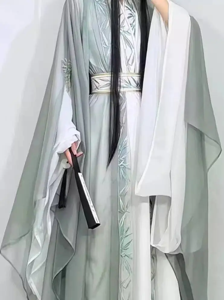 

New Hanfu Women Wei Jinfeng Embroidery Men Big Sleeved Shirt TV Series And Films Ancient Style Fiesta Carnival Halloween Cosplay