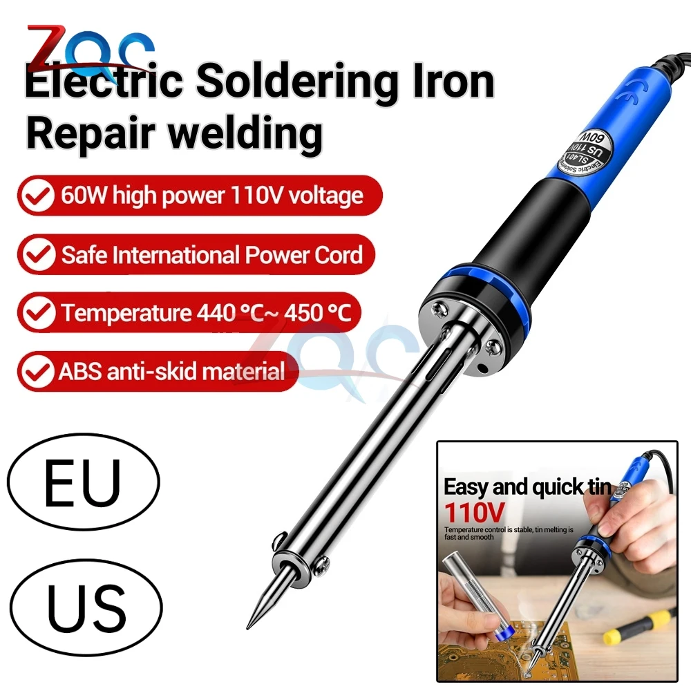 SL401 Electric Soldering Iron 60W US/EU Plug Tester Tin Tips Repair Portable Welding Tools Rework Header Tool Solder Station