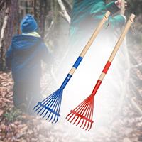 2x Leaf Rake with Long Handle Ergonomic Garden Rake for Lawns Shrub Garden