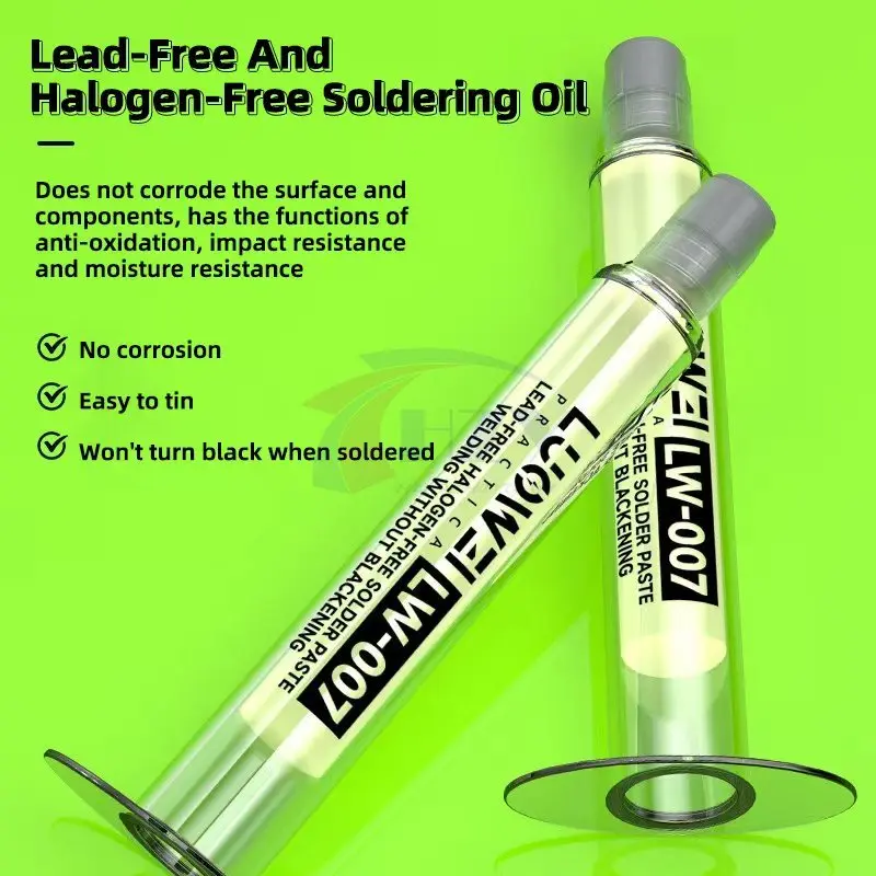 LUOWEI LW-007 LeadFree Halogen-Free Solder Flux Paste Non-Corrosive Syringe Type for Phone PCB Motherboard Soldering Repair Tool