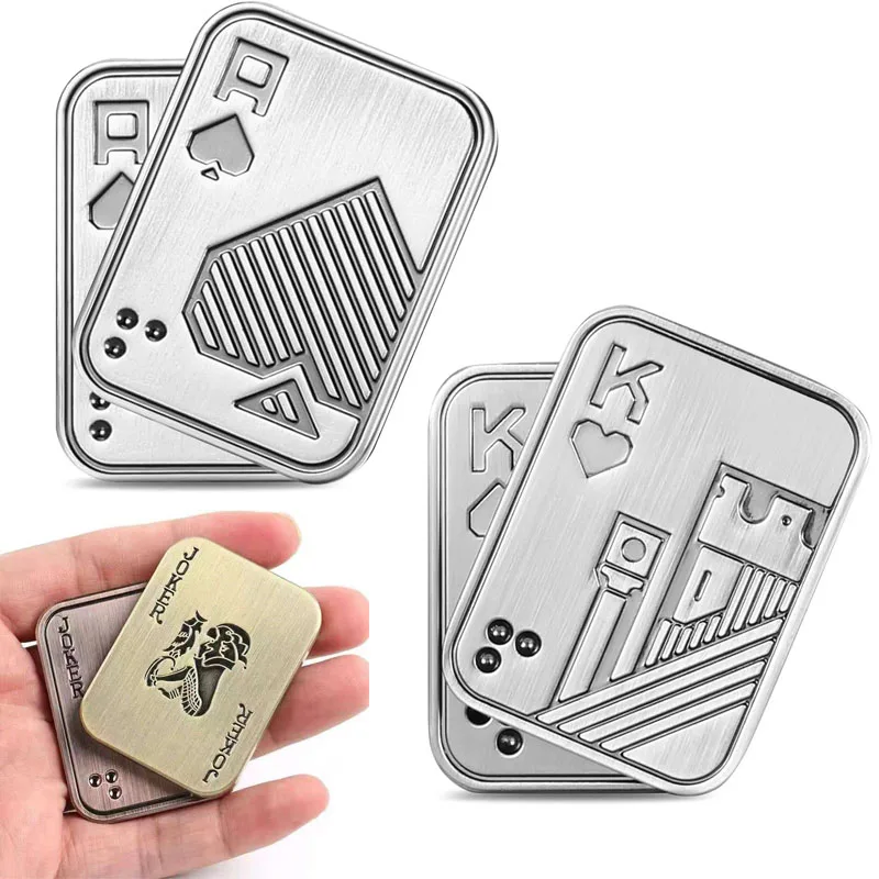Carte magnétique de poker EDC en métal, fidget slider silencieux pour la concentration, soulage le stress et l'anxiété, gadgets originaux, meilleurs cadeaux pour adultes et hommes