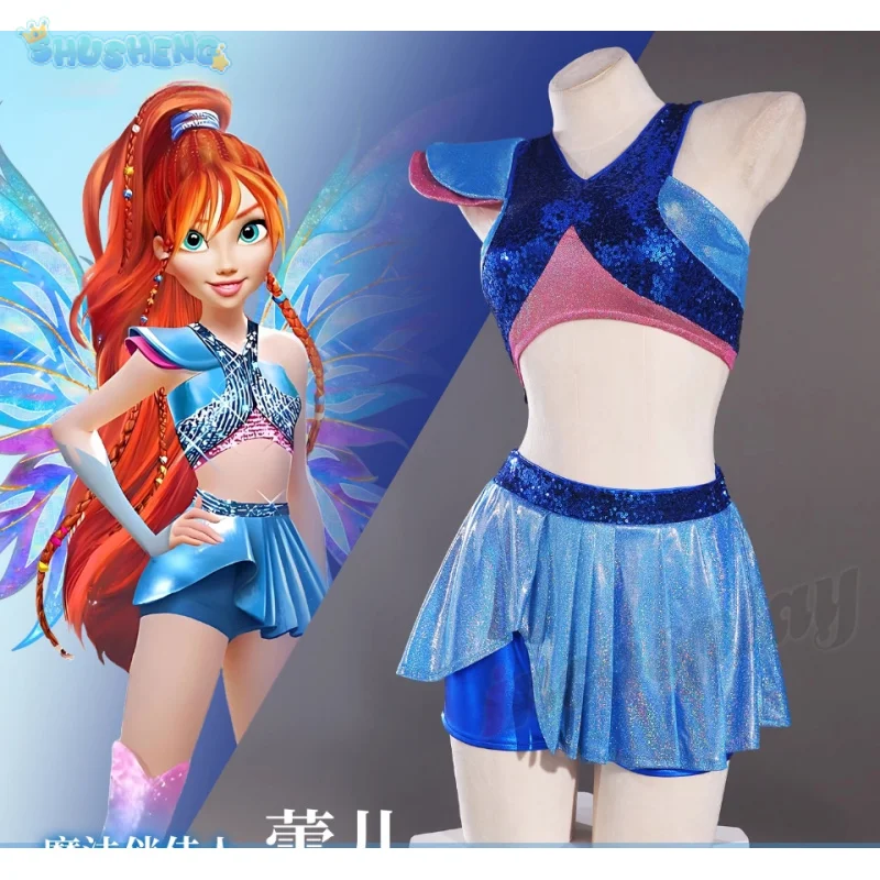 

Anime Bloom Cosplay Costume Adult woman sexy top dress Halloween stage performance uniform Bloom complete set XS-XXXL