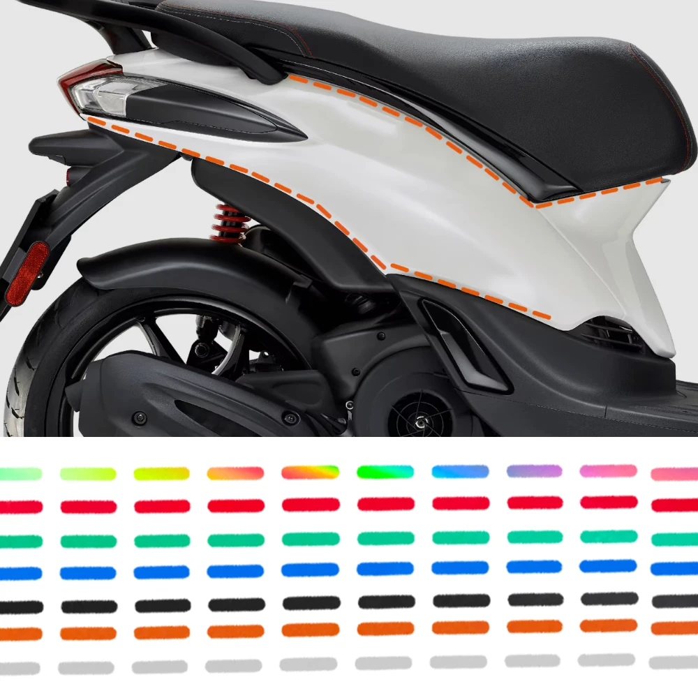 Pegatinas de Vinilo para Motocicleta Piaggio ZIP MP3 Medley S Liberty Beverly 50 125 300 310 350 i-get 400 HPE, Línea Punteada