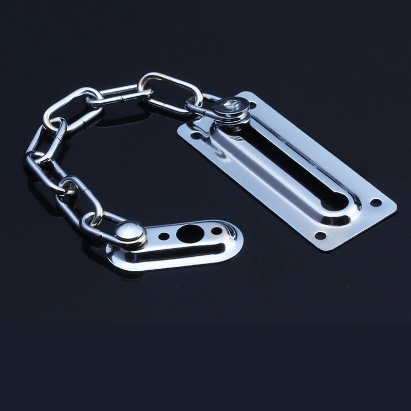 AntiTheft Bolt Security Chain Hotel Office Security Restrictor Sliding Door Lock Chrome Door Cabinet Latches Decorative Hardware