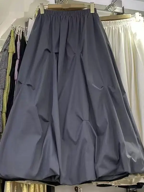 

Свободная плиссированная юбка-блумер А-силуэта из полупрозрачной ткани, весенняя новинка, женская одежда, брендовая, с вышивкой, со средней талией