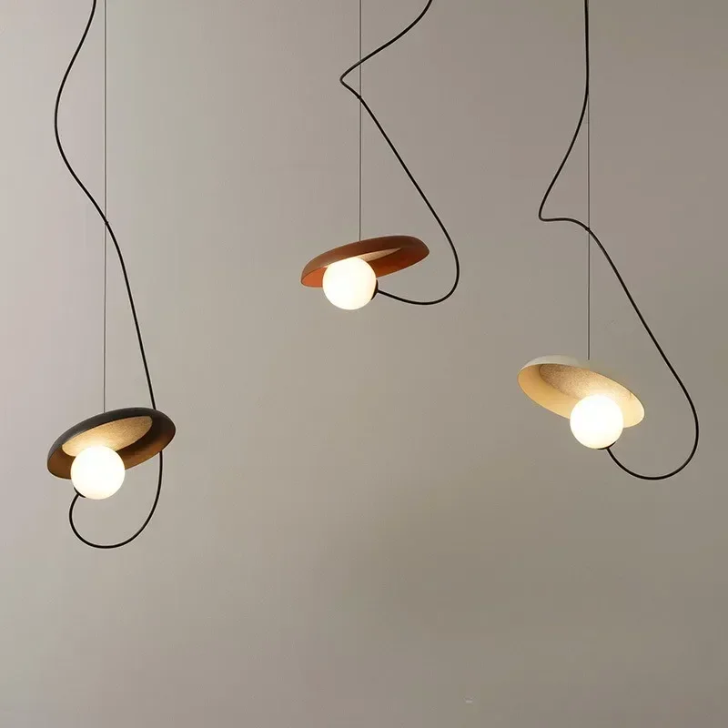 Nordic Modern Island Platform Magnetic Suction Glass Ball Pendant Lamp Restaurant Bedroom Bedside Hotel Led Hanging Lights Café