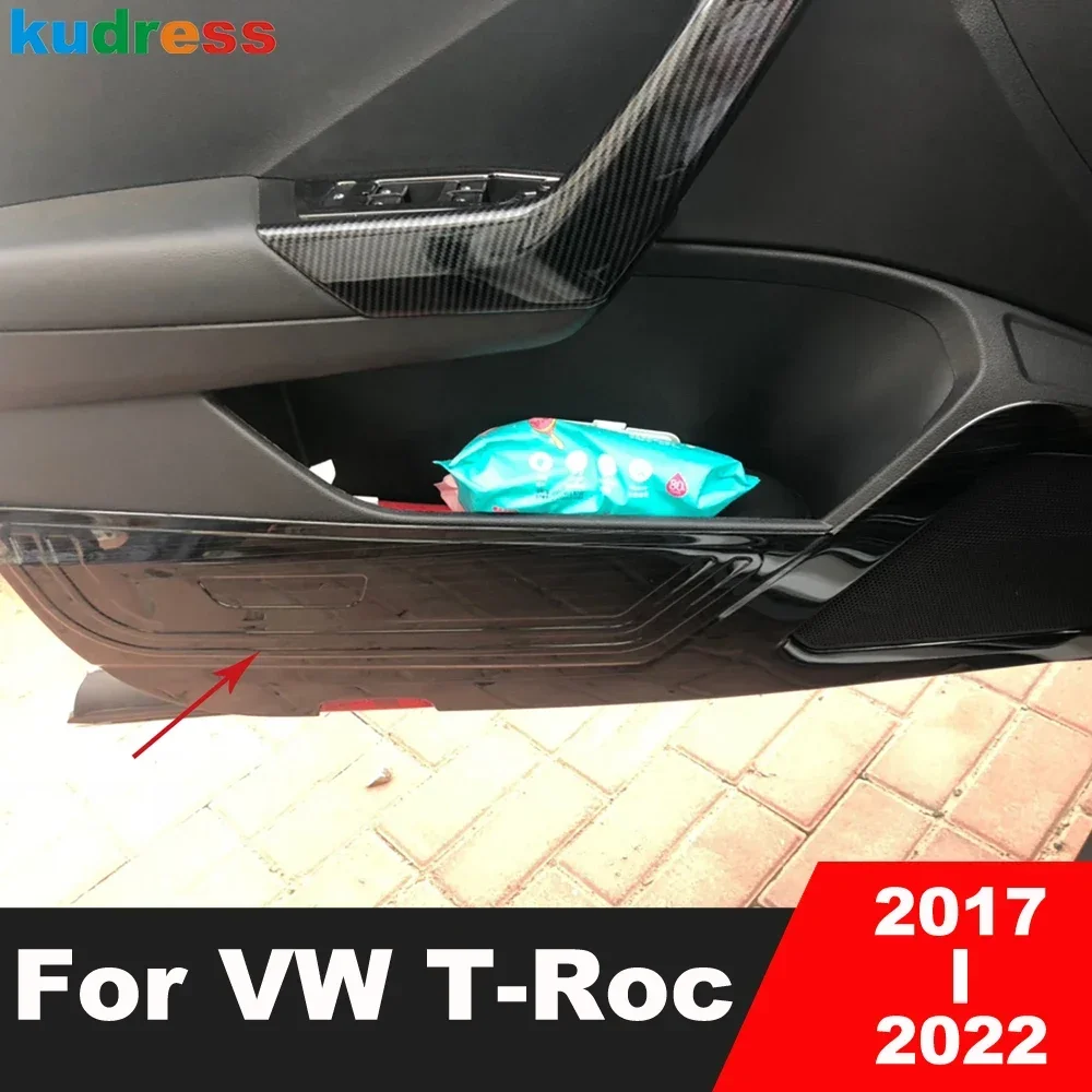 For Volkswagen VW T-Roc TROC 2017-2021 2022 Steel Car Inner Door Anti-Kick Plate Protective Cover Guard Interior Accessories