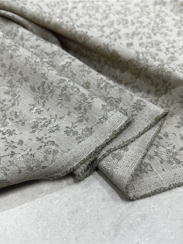 

2.5MeterX110cm Japan Floral Jacquard Chiffon Yarn Fabric Plain Yarn Holiday Elegant Dress Clothes Non-ironing 100% polyester